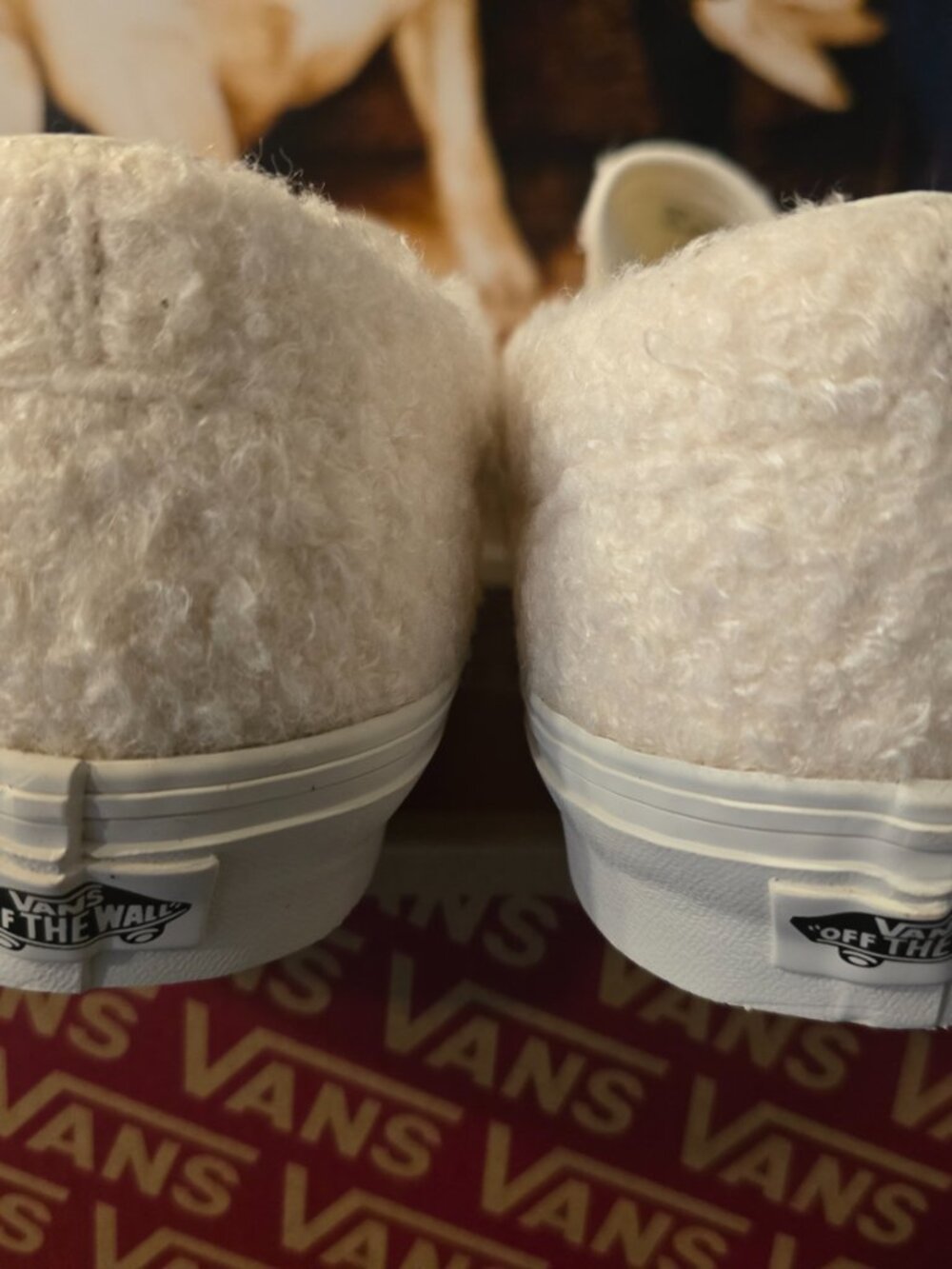 Vans Slip-On File Fleece Sneakers Skate Shoes Sherpa White VN000EACCJ7 US 13 - Picture 7 of 14